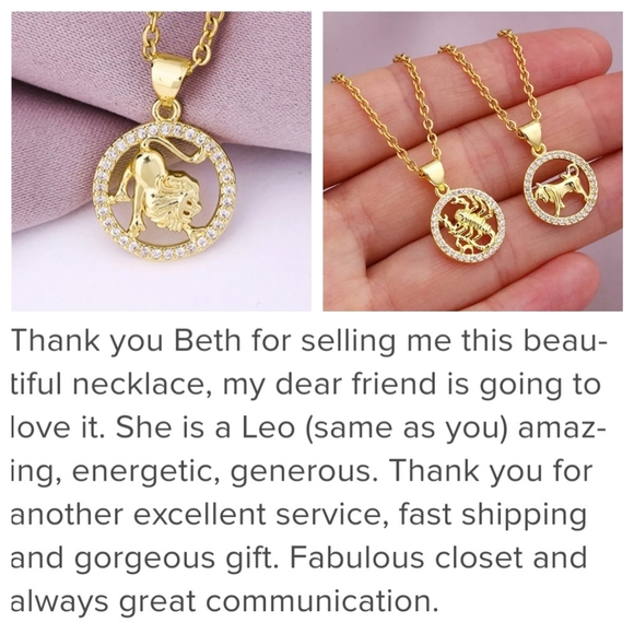 Taurus Zodiac Necklace Inlaid Zircon Gold Plated Stainless Steel - Picture 6 of 16